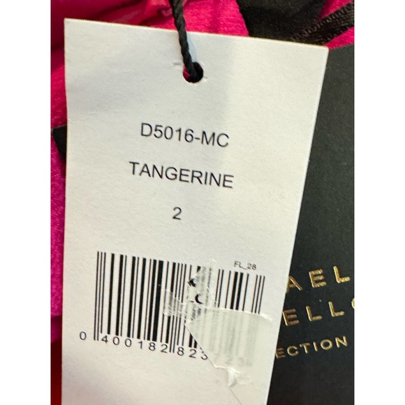 Michael Costello  Evelyn One-Shoulder Colorblocked Draped Gown. Size 2 - Picture 5 of 11